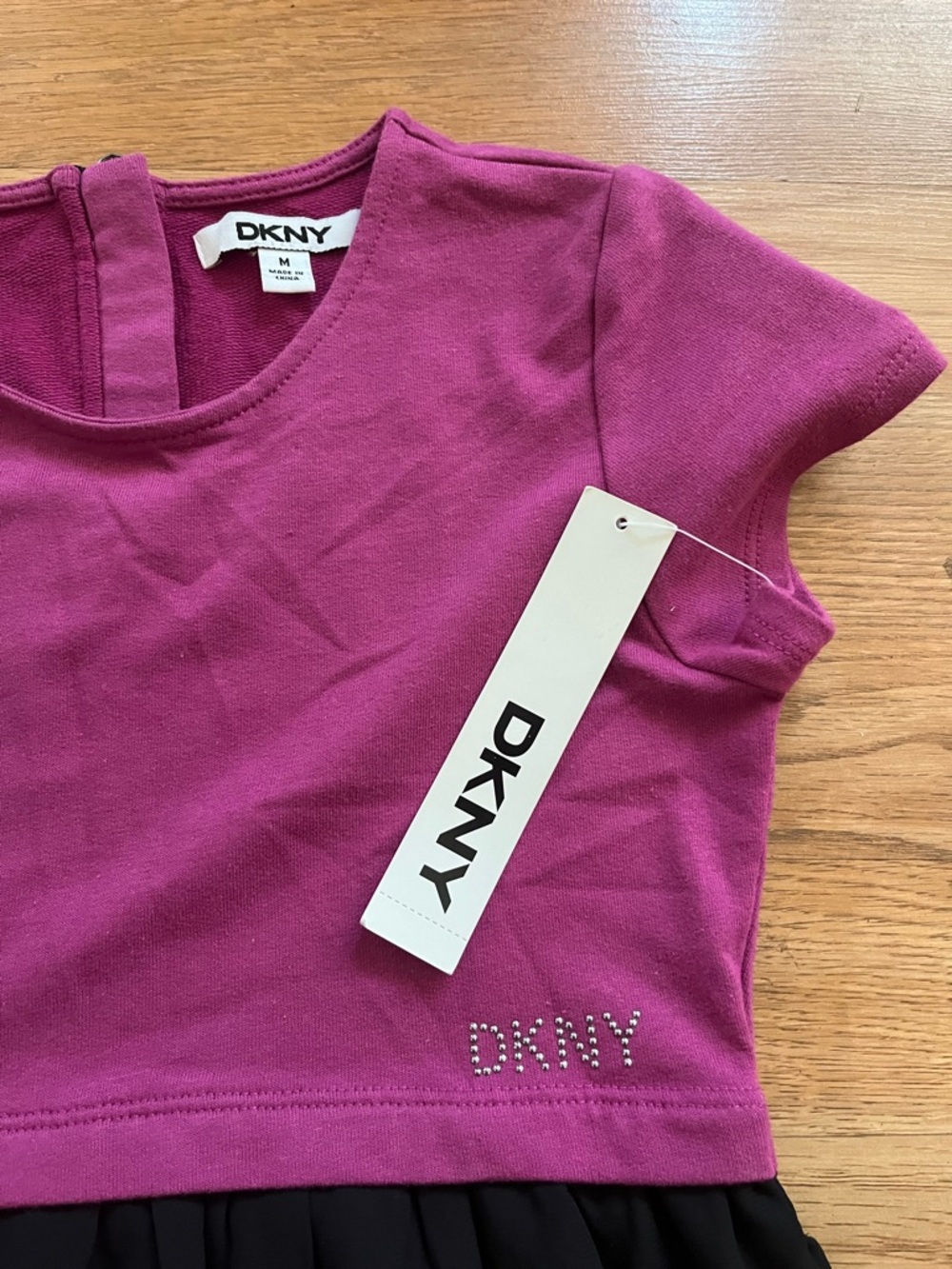 NWT DKNY Pink and Black Two-Tone Dress - Picture 4 of 6